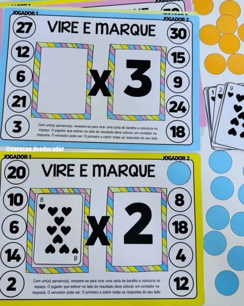 Jogo - Vire e Marque – Multiplicação - Matemática
