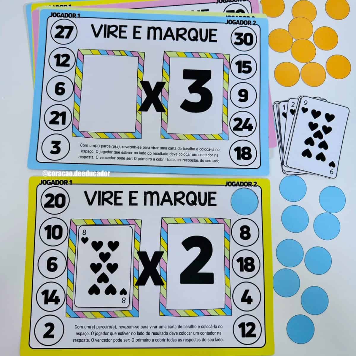 Jogo - Vire e Marque – Multiplicação - Matemática