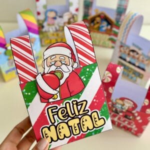 Kit de Sacolinhas para lembrancinhas de final de ano! Modelos temáticos para formaturas e Natal, prontos para impressão com tutorial. 🎁✨