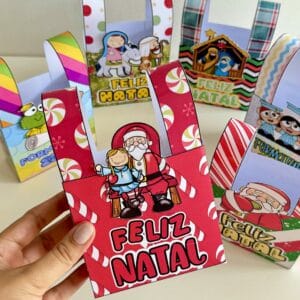 Kit de Sacolinhas para lembrancinhas de final de ano! Modelos temáticos para formaturas e Natal, prontos para impressão com tutorial. 🎁✨