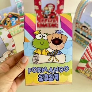 Kit de Sacolinhas para lembrancinhas de final de ano! Modelos temáticos para formaturas e Natal, prontos para impressão com tutorial. 🎁✨