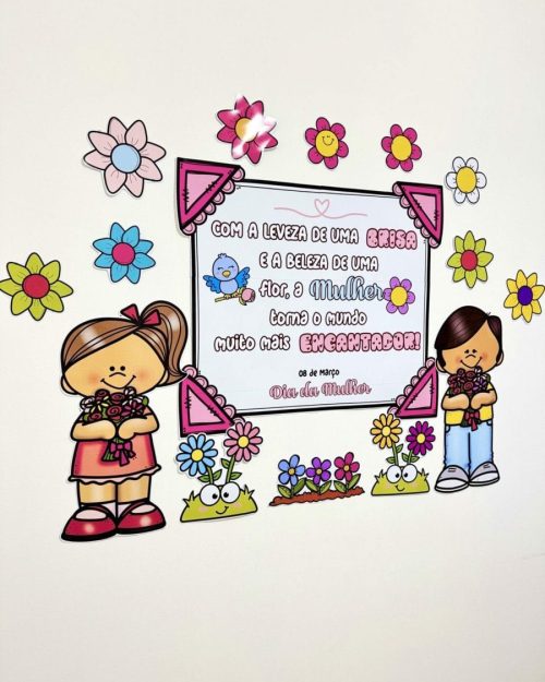 Painel e Lembrancinha Dia da Mulher - Dia Internacional da Mulher