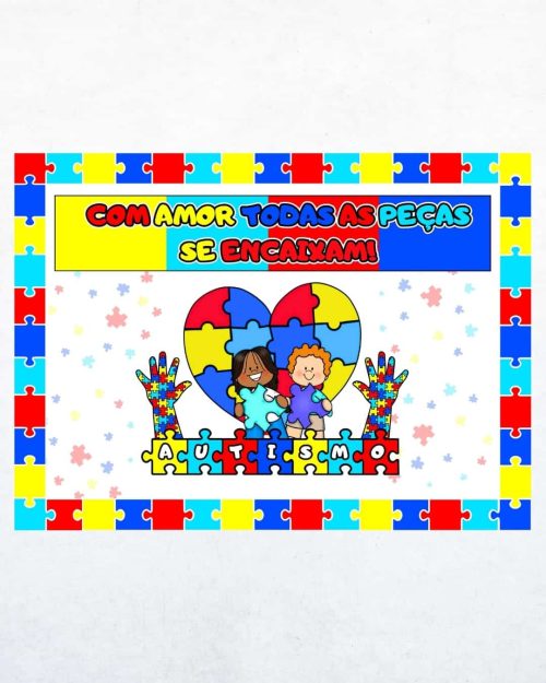 Painel - Autismo - Com Amor - Inclusão e Diversidade