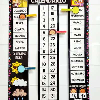 Calendário de Parede Interativo - Cores - Apoio Visual