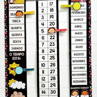 Calendário de Parede Interativo - Cores - Apoio Visual