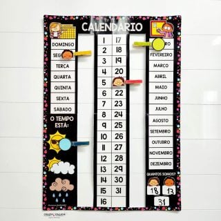 Calendário de Parede Interativo - Cores - Apoio Visual