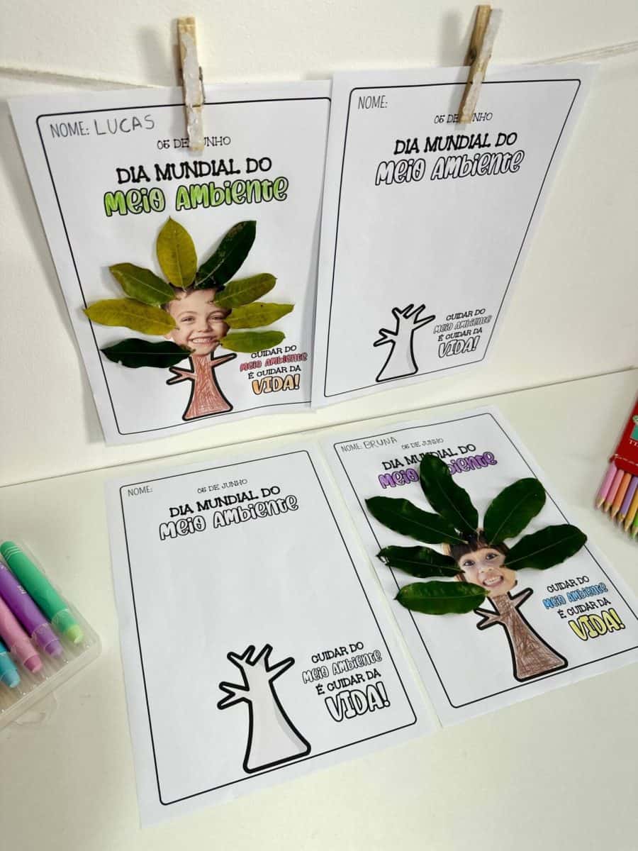 Atividade - Arte com Folhas - Dia do Meio Ambiente
