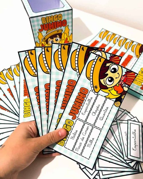 Bingo Junino - Letra Cursiva - Bingo