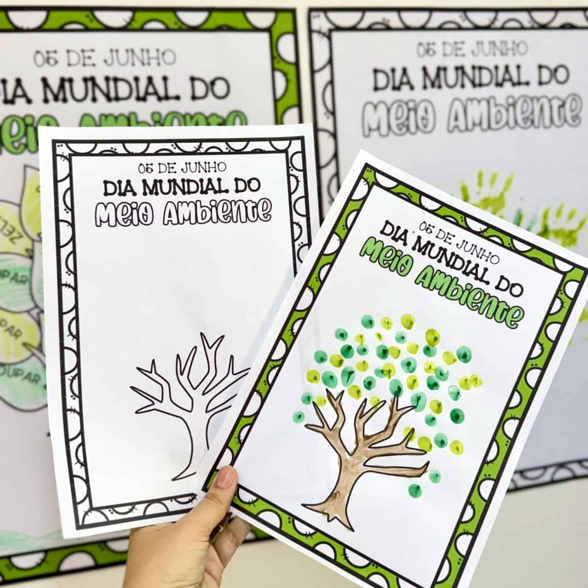 Cartaz Colaborativo Árvore - Dia do Meio Ambiente - Dia do Meio Ambiente