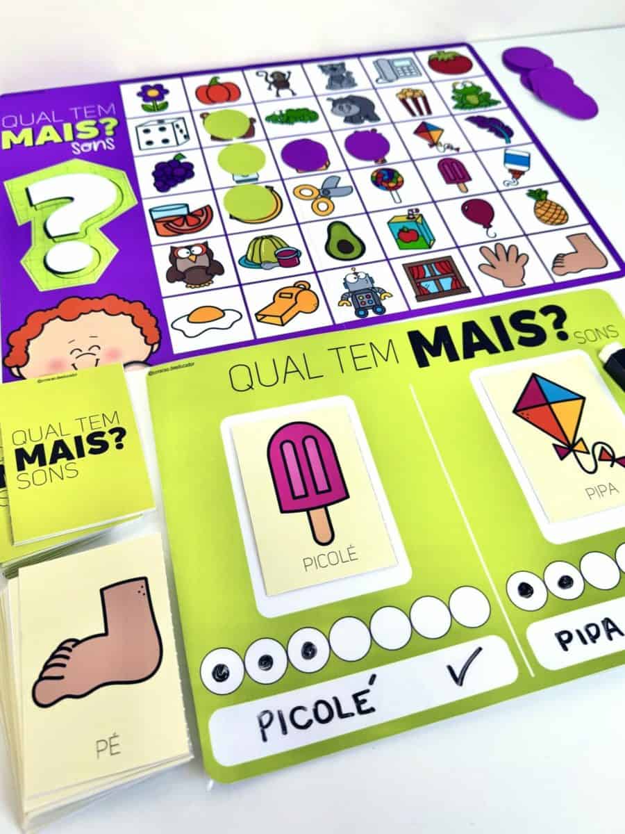 Jogo "Qual Tem Mais?" - Consciência Fonológica