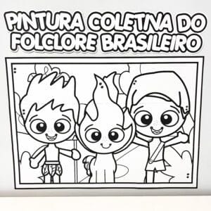 Cartaz Colaborativo do Folclore para Colorir