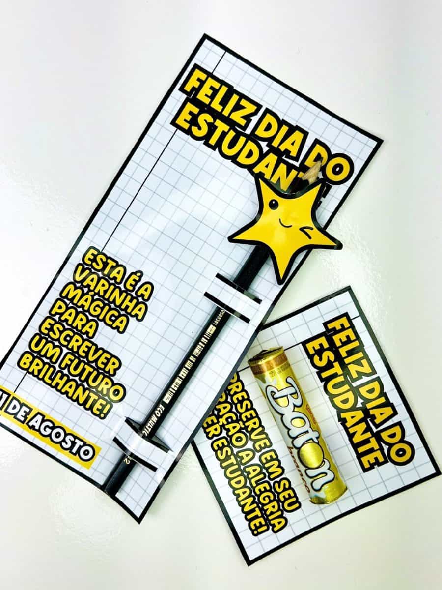 Cartão e Porta-Lápis - Dia do Estudante - Dia do Estudante