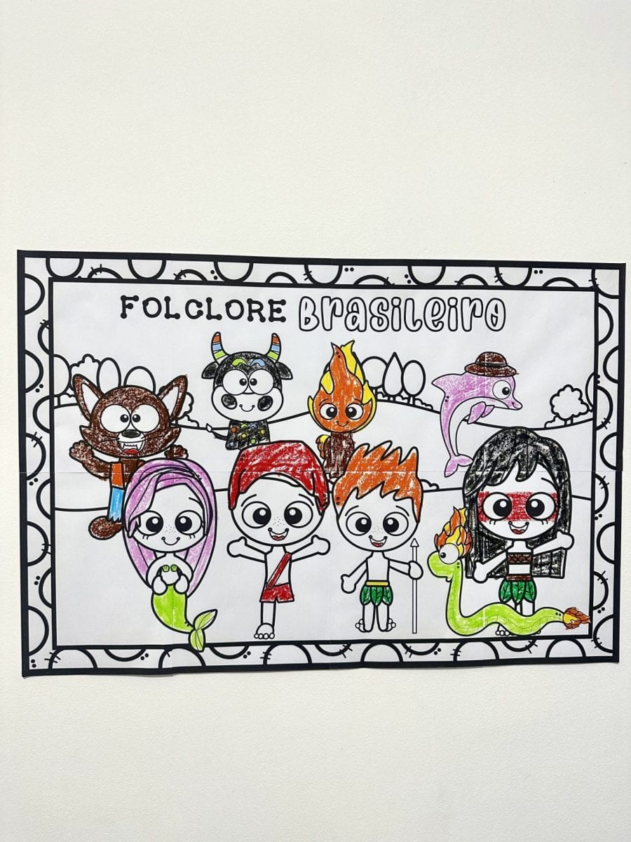 Painel para Colorir – Folclore Brasileiro - Folclore Brasileiro