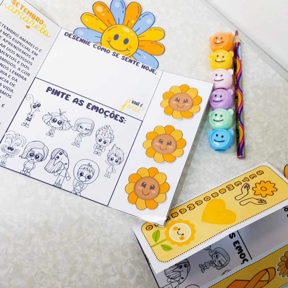 Lapbook Setembro Amarelo - Emoções - Setembro Amarelo