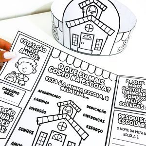 Lapbook e Coroa - Dia da Escola - Dia da Escola